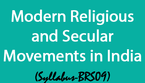 Modern Religious and Secular Movements in India
