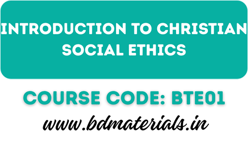 Introduction to Christian Social Ethics