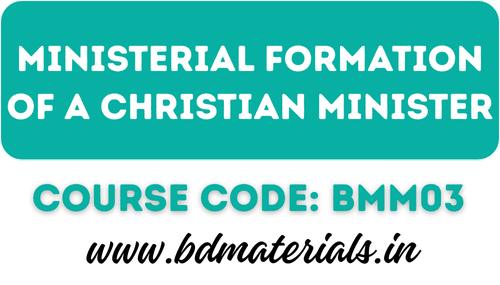 Ministerial Formation of a Christian Minister