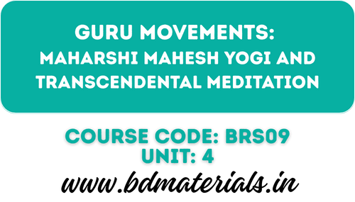 Maharshi Mahesh Yogi and Transcendental Meditation