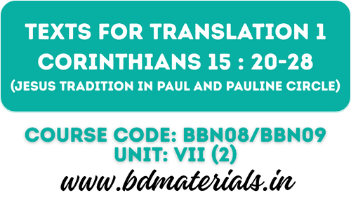Texts for Translation 1 Corinthians 15