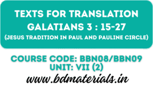 Texts for Translation Galatians 3