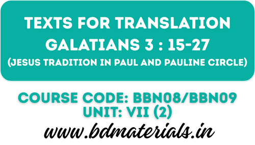Texts for Translation Galatians 3