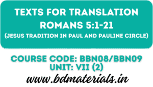 Texts for Translation Romans 5