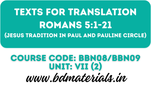 Texts for Translation Romans 5