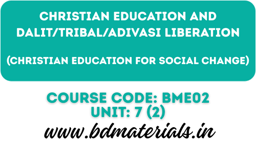 Christian Education and Dalit Adivasis Tribal Liberation