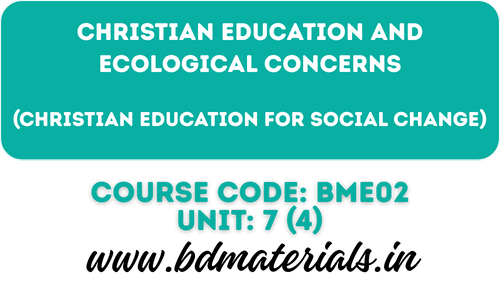 Christian Education and Ecological Concerns