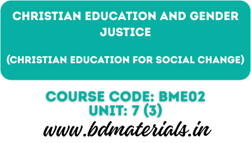 Christian Education and Gender Justice