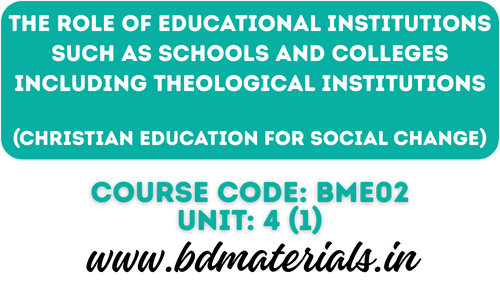 The role of educational institutions