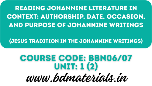 Authorship, date, occasion, and purpose of Johannine writings