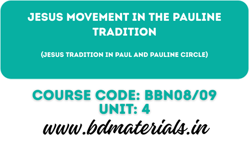 Jesus Movement in the Pauline Tradition