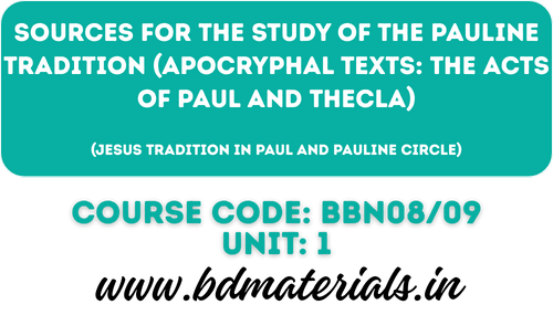 The Acts of Paul and Thecla