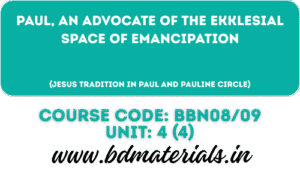 Paul, an advocate of the ekklesial space of emancipation
