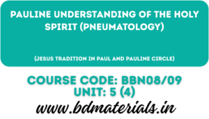 Pauline Understanding of the Holy Spirit (Pneumatology)